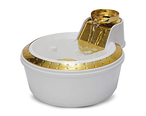 Fonte Bebedouro Cães Gatos Filtro 2l Petlon Premium Água Elétrico Branco/Ouro 220v