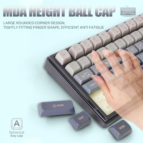 75 ％ Wireless Gaming Keyboard and Mouse Combo, Tri-Mode BT5.0/2.4GHz/USB-C, RGB Backlit Keyboard + 3D 1600DPI Mice, 2000mAh Battery, 80 Keys, Knob Volume Control (Gradient Gray) by Attoe - Image 8