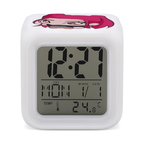 K-POP ガールズ!デーモン・ハンターズ 光る時計 温度カレンダー表示 コンパ 置き時計 デジタル時計多機能 置き時計