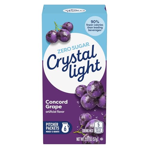 Crystal Light Concord Grape Artificially Flavored Powdered Drink Mix, 6 ct Pitcher Packets