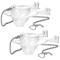 Hibbent 2 Pack Toilet Flapper Replacement Compatible with Gerber 99-647, 2 Inch Toilet Flapper with Stainless Chain and Hook, Easy to Install