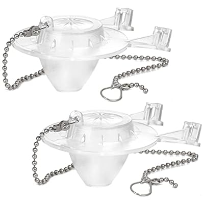 Hibbent 2 Pack Toilet Flapper Replacement Compatible with Gerber 99-647, 2 Inch Toilet Flapper with Stainless Chain and Hook, Easy to Install