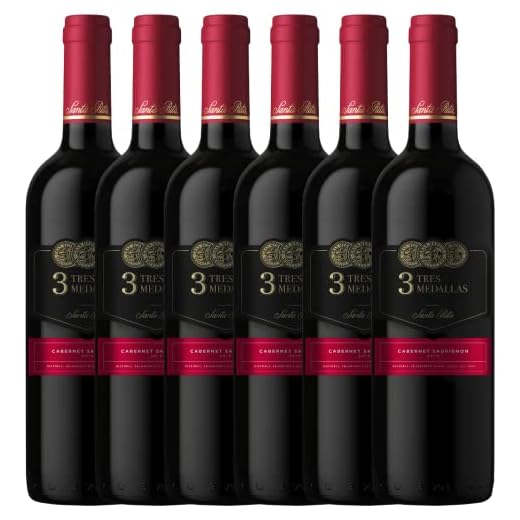 Vinho Chileno Santa Rita Três Medallas Cabernet Sauvignon 750ml | Combo 6 garrafas