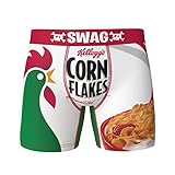 Super Retro Men's Kellogg's Corn Flakes Cereal Box Style Swag Boxer Briefs (Large (36-38)) White, 846995-ge(36-38)