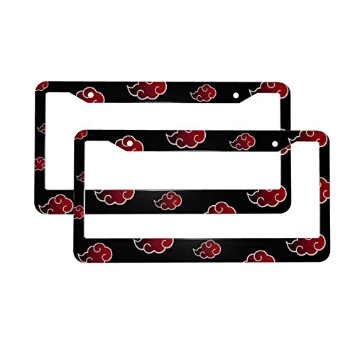 Aluminum License Plate Frame with Screw Caps 2Pcs 2 Holes12.3 X 6.3 inch Anime Licenses Plates Frames Car Licenses Plate Covers Holders for US Vehicles (Na1)