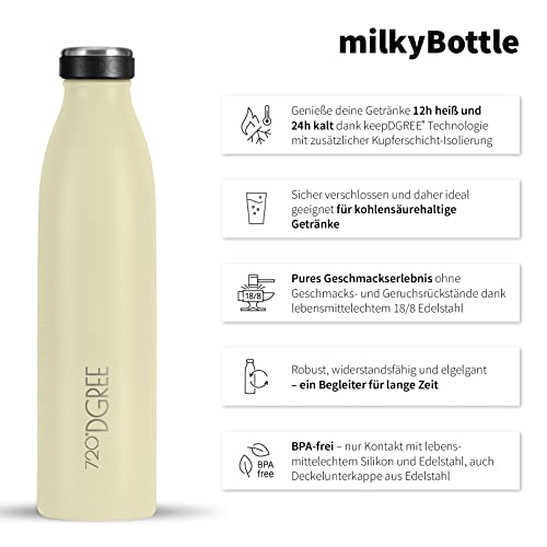 720°DGREE Edelstahl Trinkflasche 750ml “milkyBottle” - 12h Heiß, 24h Kalt – Ansicht 2