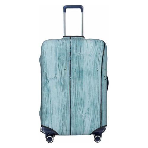 Turquoise Wooden1 Travel Luggage Covers - Elasticity Suitcase Covers Protector for Luggage 18-32 Inch