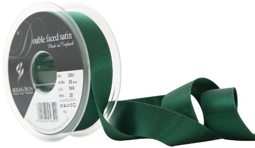 Berisfords Nastro Double-Face In Raso Di Poliestere 25 Mm, Verde Foresta