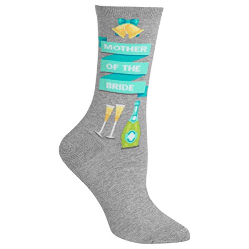 Hot Sox Women's Wedding Bliss Novelty Casual Crew Socks, Mother of The Bride (Grey Heather), Shoe Size: 4-10 Size: 9-11