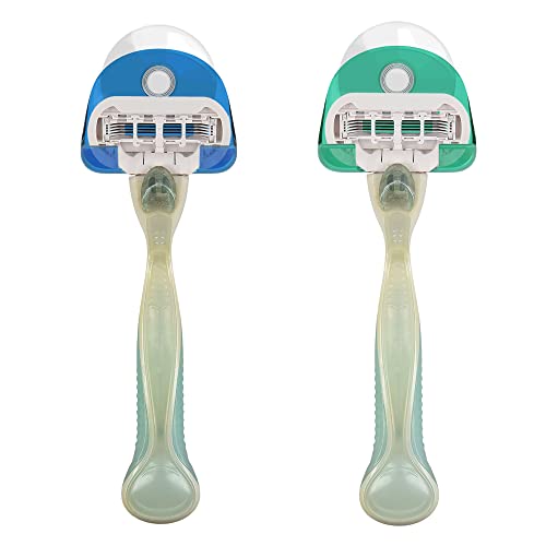 kwmobile 2x Saugnapf Halterung für Rasierer - für Glas und Fliesen - Nassrasierer Saugnapf Halter Set - Wand Haken in Schwarz Hellblau Transparent - Image 5