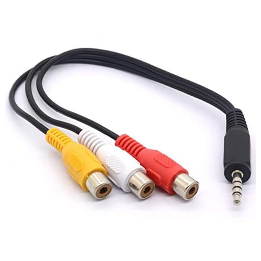 3.5 to RCA Audio Splitter Cable, 3.5mm Mini 1/8" TRS Stereo Male to 3 RCA Female Jack Adapter Cord - 25cm (3.5mm Male Straight to 3RCA Female)