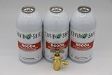 R600a Refrigerant -3 Cans and Brass Tap- Self Sealing- R600a for HVAC for Use