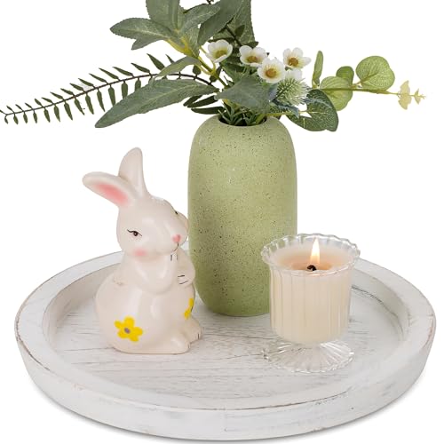 Hanobe Candle Plate Holder Tray: Round Wood Decorative Candle Plate