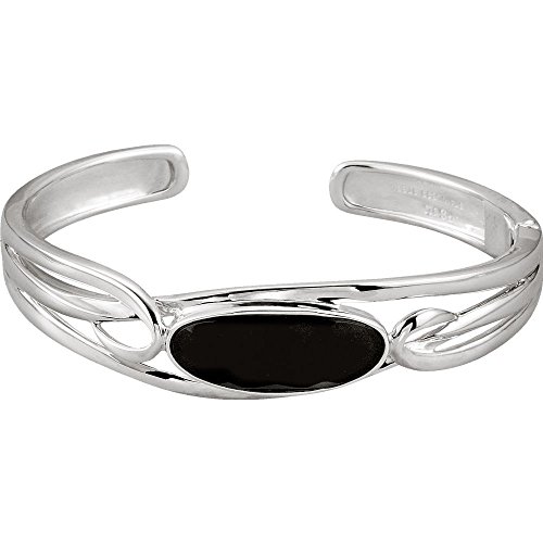 925 Sterling Silver Checkerboard Simulated Onyx Hinged Cuff Bracelet 25 X 10Mm Jewelry Gifts For Women #TOP8
