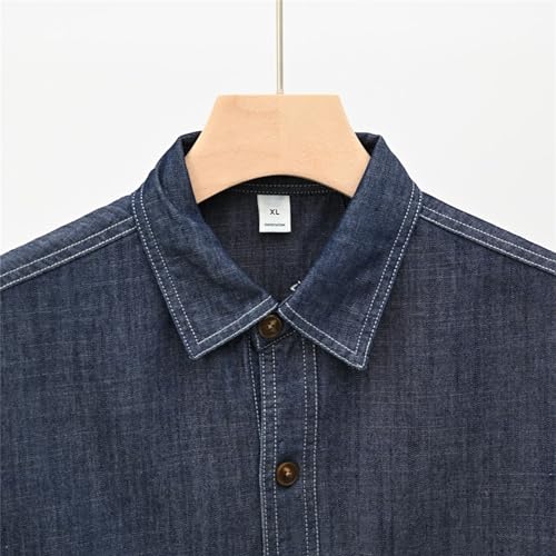 Chaqueta vaquera para hombre manga larga azul miniatura 4