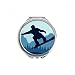 Winter Sport Pattern Ski Suit and Boots Hand Compact Mirror Round Portable Pocket Glass