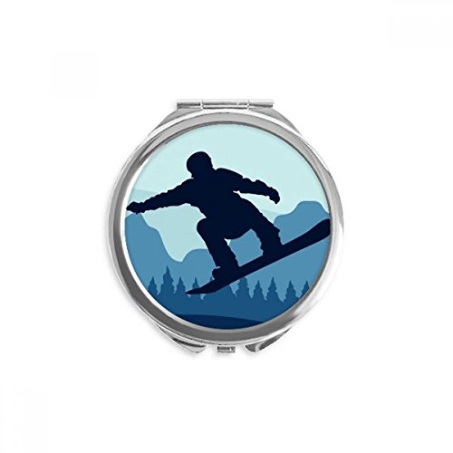 Miroir de poche sport d'hiver avec motif costume de ski, miroir maquillage portable