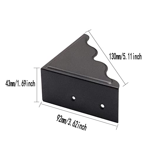 Image of Metal Corner Protector - Set of 4 Black Box Corner Protectors for Edge Safety Guarding Cabinet, Furniture, Desk, and Case. Thickened Hardware for Enhanced Protection