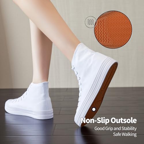 HYPOCRUTE Womens High Top Sneakers Classic Canvas Shoes for Women Lace Up Canvas Sneakers Casual Tennis Shoes for Walking3