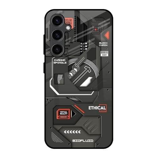 Image of Designer Tempered Glass Back Case Cover Compatible with Samsung Galaxy S23 FE 5G - Tech Aesthetics Glass Case