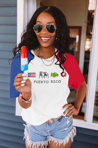 Puerto Rico Shirt Women Puerto Rico Flag Graphic Tees Boricua Tops — view 3