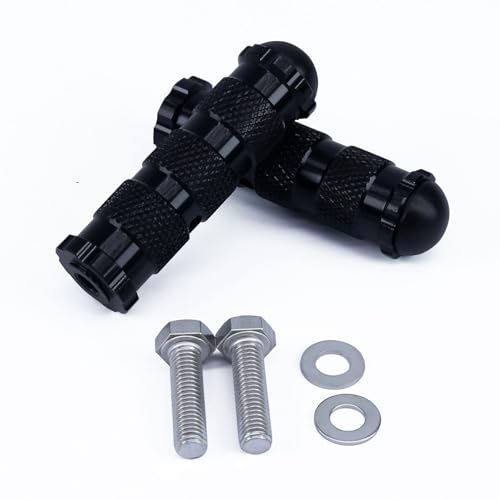 PROCNC Universal Anti-slip 8mm Motorcycle Foot Pegs with Install Bolts Foot Pegs Fit for Aprilla Honda Kawasaki Ducati Suzuki Yamaha Triumph MV etc (Black)