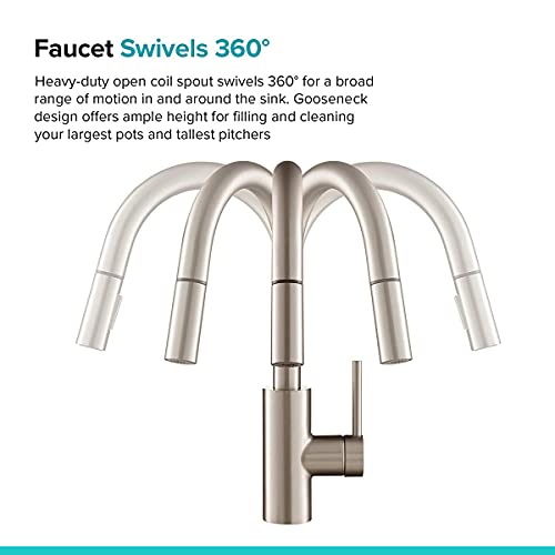 Robinet de cuisine anti-trace à douchette pour nettoyer facilement les grandes marmites sans éclabousser