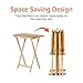 Amazon Basics Classic Foldable TV Dinner Tray Table with Storage Rack, 14.6 L x 19 W x 26 H inch, Natutral, 4-Pack