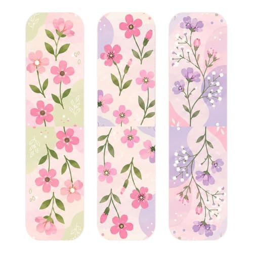 Image of Zesta Magnetic Bookmark | Aesthetic Book Mark for Reading | Cute Anime Bookmarks for Kids, Students | Book Accessories for Novels, Gifts for Readers (Pastel Flowers, Medium (9X2.5 Cms))