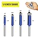 Trim Router Bit Set 1/4 Inch Shank Wood Trim Top Bearing Straight Pattern Flush Trim Router Bit Carpenter Woodworking Tools-1/4” 5/16” 3/8” 1/2” (4 Sizes)