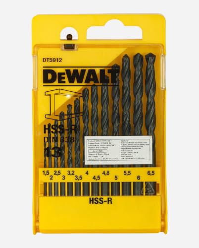 Miniatura 7 de Dewalt Juego De Brocas Dt5912 Hss-R - Din 338 Jobs 13 Piezas , Color Amarillo