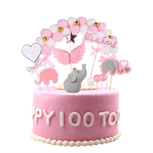 Lot de 10 décorations de gâteau pour bébé - Rose - Décoration de gâteau pour fille - Décoration de gâteau - Décoration de gâteau - Décoration de gâteau bébé baptême