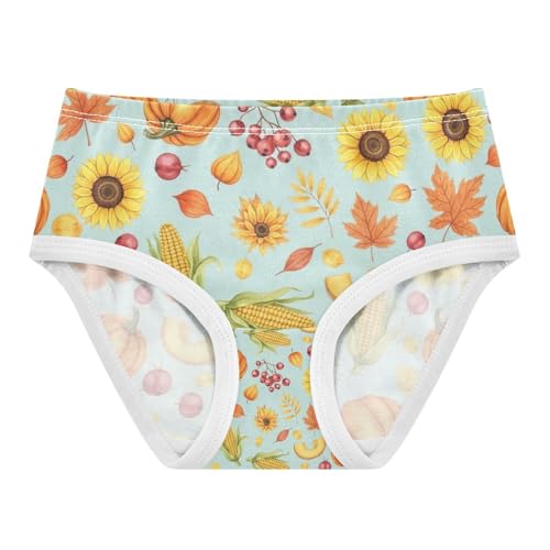Girls' Underwear, Sunflowers Toddler Girl Briefs, Cotton Girls Underwear, 2T–8 Years