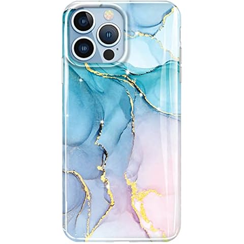 luolnh Gold Glitter Sparkle Case Compatible with iPhone 14 Pro Case Marble Design Shockproof Slim Soft Silicone TPU Bumper Cover Phone Case for iPhone 14 Pro 6.1 Inch 2022(Aqua Green) Cover