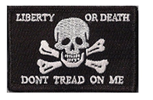Liberty Or Death Skull & Bones Tactical Patch - Black