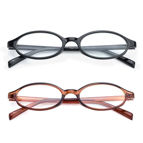 Image of SODQW Fashion Fake Glasses Oval Y2k Eyewear Frame Blue Light Non Prescription Glasses for Women Clear UV400 Lens