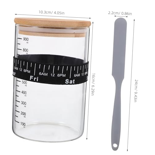 Kit de fermentation avec bocal en verre spatule et étiquette de température SHOWERORO - 3