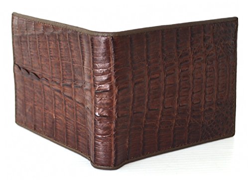 Men's Bifold Crocodile Tail Brown Wallet4