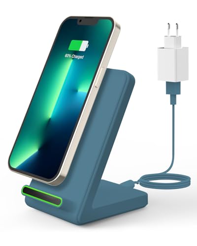 JoyGeek Cargador de Inducción Rápido, Base de Carga Inalámbrica Universal, Cargador Rápido por Inducción Compatible con iPhone 17/16/15/14/13/XR/X y Samsung Galaxy S25/S24/S23/Z Flip/Z Fold