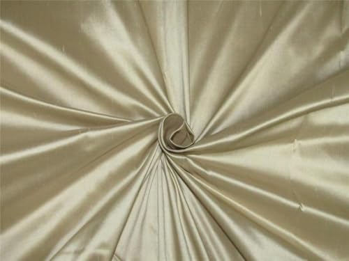 Soie pure Dupioni beige au mètre 137cm | Étoffe couture au rouleau