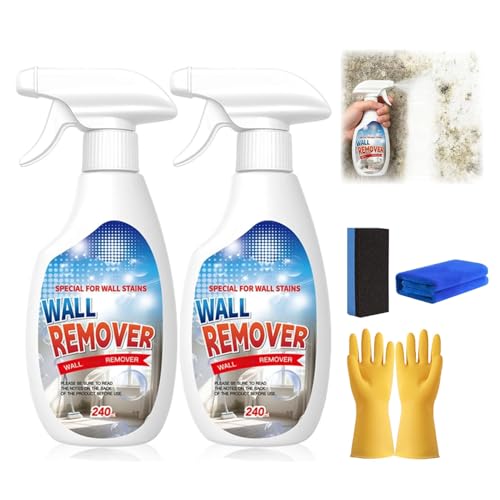 Highly Effective Removal Spray, Wall Stain Remover Cleaner Spray, ���Ɍ��ʓI�ȏ����X�v���[�A�ǂ̉��ꏜ���N���[�i�[�X�v���[�A�؍ށA�^�C���A�z�A�����A�L�b�`���p�̑��ʐ��t (2PCS)