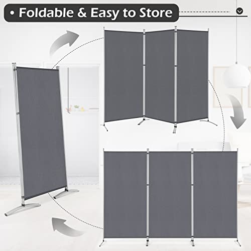 image for YODOLLA 3 Panel Privcy Room Divider, 6 FT Outdoor/Indoor Portable Offi