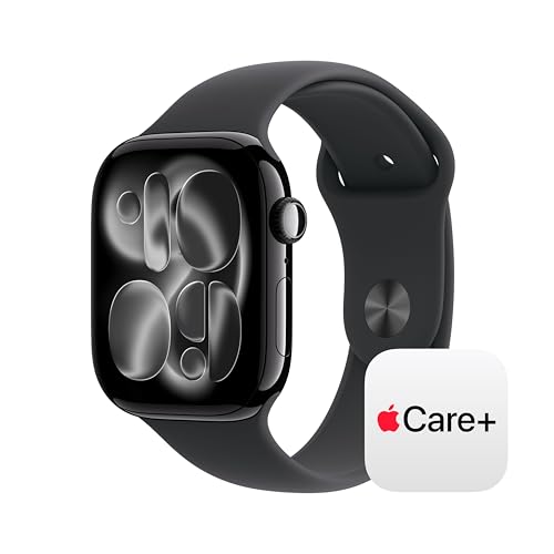 Image of Apple Watch Series 11 [GPS 46mm] Smartwatch with Jet Black Aluminium Case with Black Sport Band - M /L. Sleep Score, Fitness Tracker, Health Monitoring with AppleCare+ (2 Years)