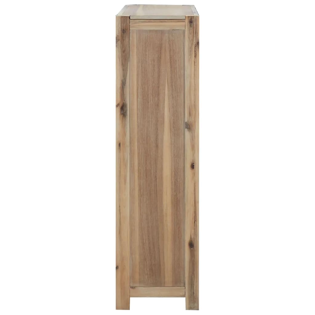 Acacia Wood Bookshelf, 80 x 30 x 110 cm, pantalla de almacenamiento de 4 niveles, acabado cepillado, soporte de madera sólida duradera para salón, oficina, o dormitorio