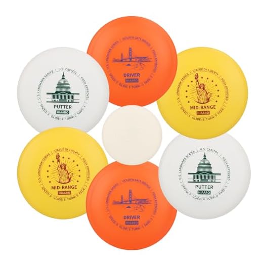HIAARO Disc Golf Starter Discs Set | U.S. Landmark Series | 150 Class, 145-150g | PDGA Approved | Include 2*Driver 2*Mid-Range 2*Putter 1*Mini Marker