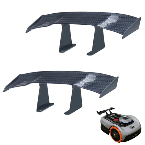 YJFY Pack of 2 Self-Adhesive Mini Wing Spoiler Kit Rear Fin for Worx M500 Plus, Navimow, Ecovacs Goat G1, Gardena etc. Robot Mower Accessories for Car, Robot Mower (Black)