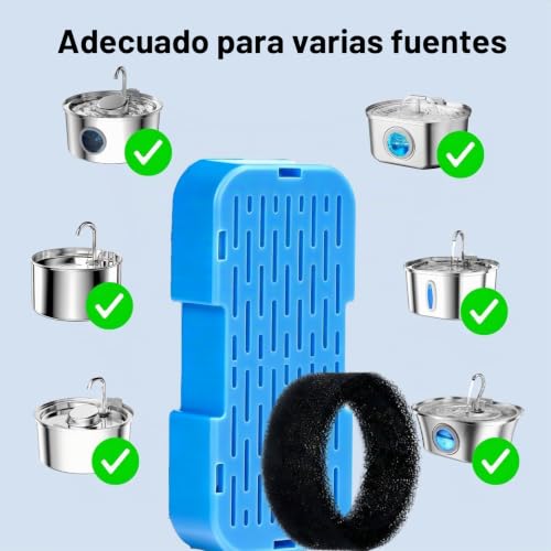 Filtros fuente para gatos que eliminan suciedad en bebedero automático KOOGMOON 3.2L 7