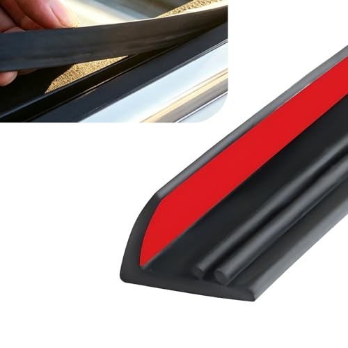 Heyzidu 4M/13.1 Ft Car Window Seal, V-Shape Thickened Waterproof Noise-reducing Car Window Sealing Strip, Self Adhesive Cuttable Edge Trim, Universal Auto Windows Gap Sealing (Black)