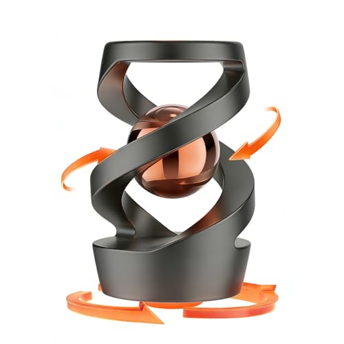 Cxomnndiw Dynamic Desktop Toy, Perpetual Motion Desktop Toy, Teenage Invention, Ideal for Desks and Offices, Dynamic Spinner, (Gray Rose Gold)