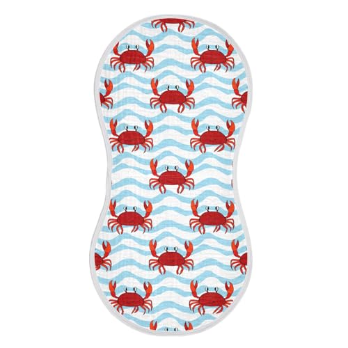 Crabs Baby Burp Cloths for Boys and Girls, Soft Muslin Spit Up Towels, 22
